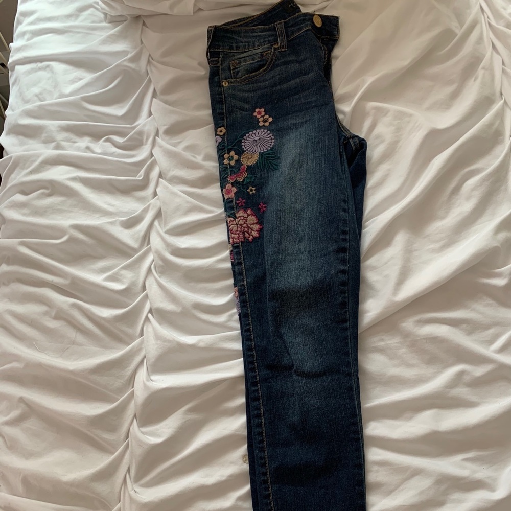 embroidered jeans